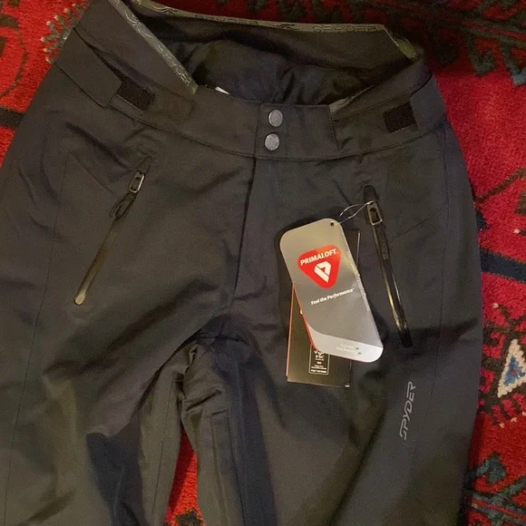 SPYDER ECHO PANTS SNOWPANTS NEW WITH TAGS BLACK INSULATED SKI SNOWBOARD NWT - Picture 2 of 8